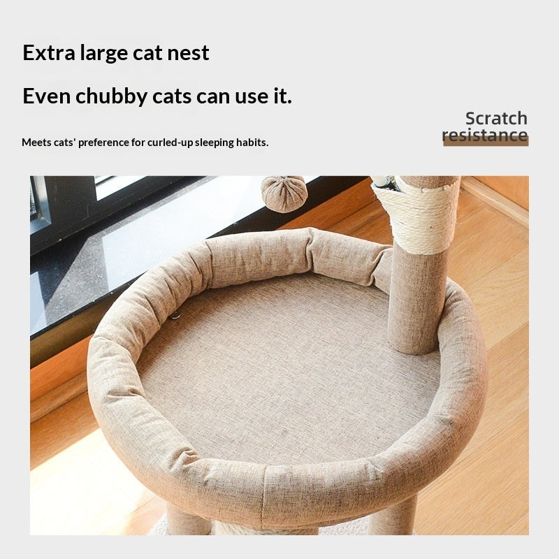 Multifunktionaler Katzenkratzbaum aus staubarmem Sisal