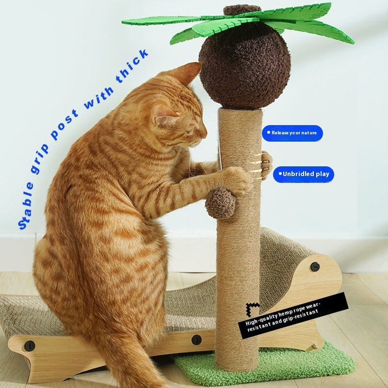 2-in-1 Katzenbett & Kratzmöbel im Strandlook