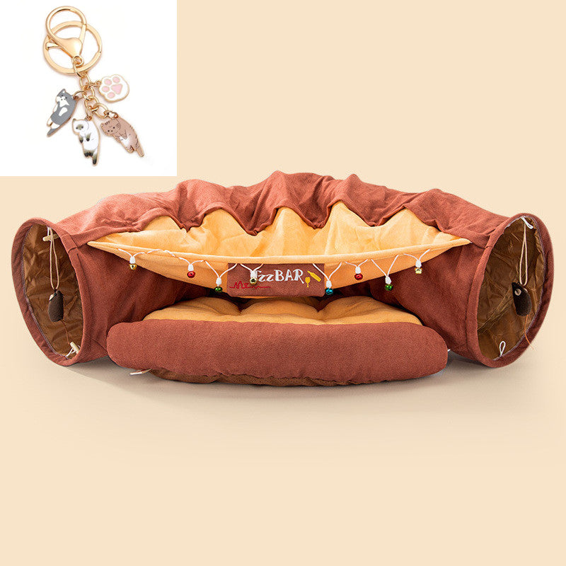 Gemütliches Katzen Sofa Bett mit Tunnel