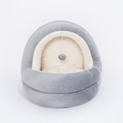 Kuschelige Katzenhöhle mit Spielball - Premium Katzenbett
