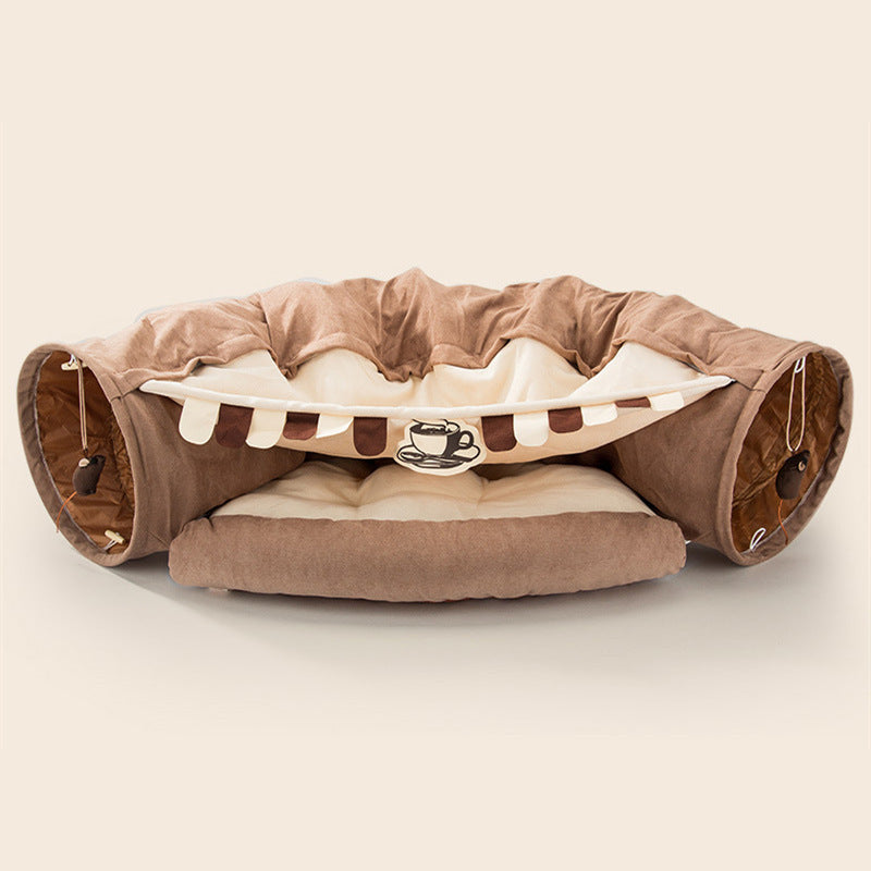 Gemütliches Katzen Sofa Bett mit Tunnel