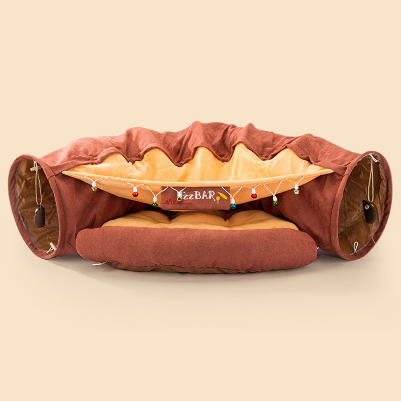Gemütliches Katzen Sofa Bett mit Tunnel