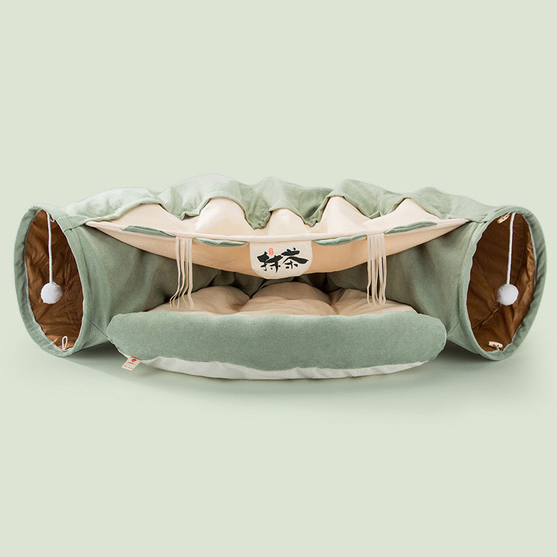 Gemütliches Katzen Sofa Bett mit Tunnel