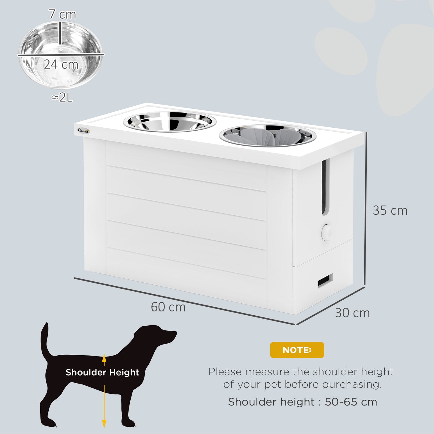 Premium 3-in-1 Hundefutterstation mit Stauraum & Edelstahlnäpfen