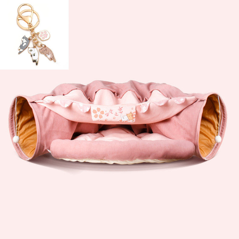 Gemütliches Katzen Sofa Bett mit Tunnel