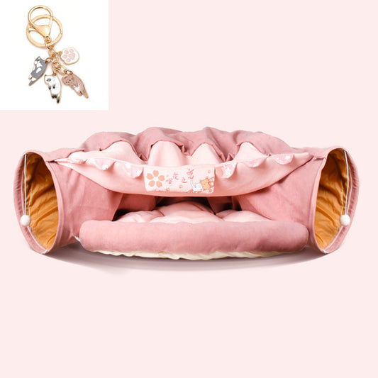 Gemütliches Katzen Sofa Bett mit Tunnel