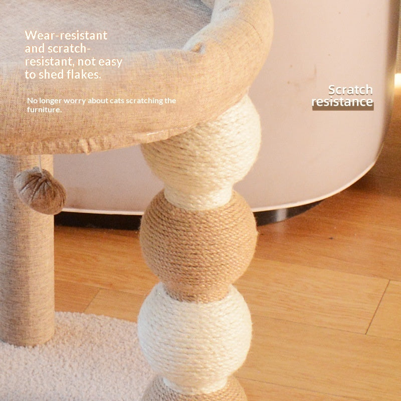 Multifunktionaler Katzenkratzbaum aus staubarmem Sisal