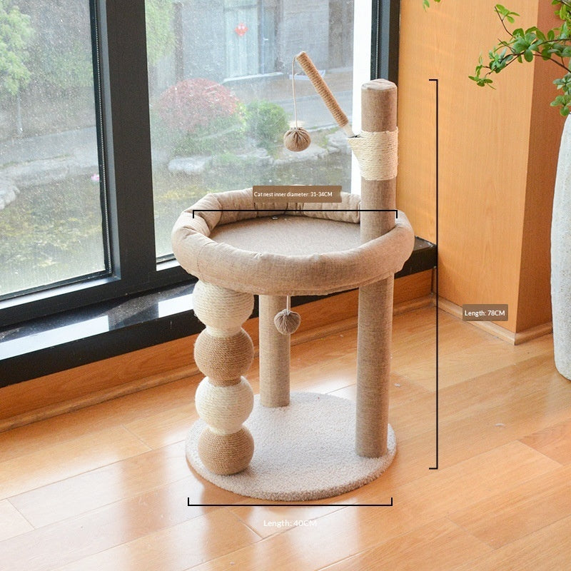 Multifunktionaler Katzenkratzbaum aus staubarmem Sisal
