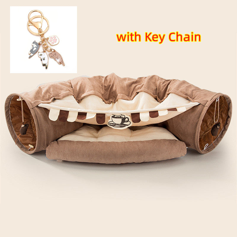 Gemütliches Katzen Sofa Bett mit Tunnel