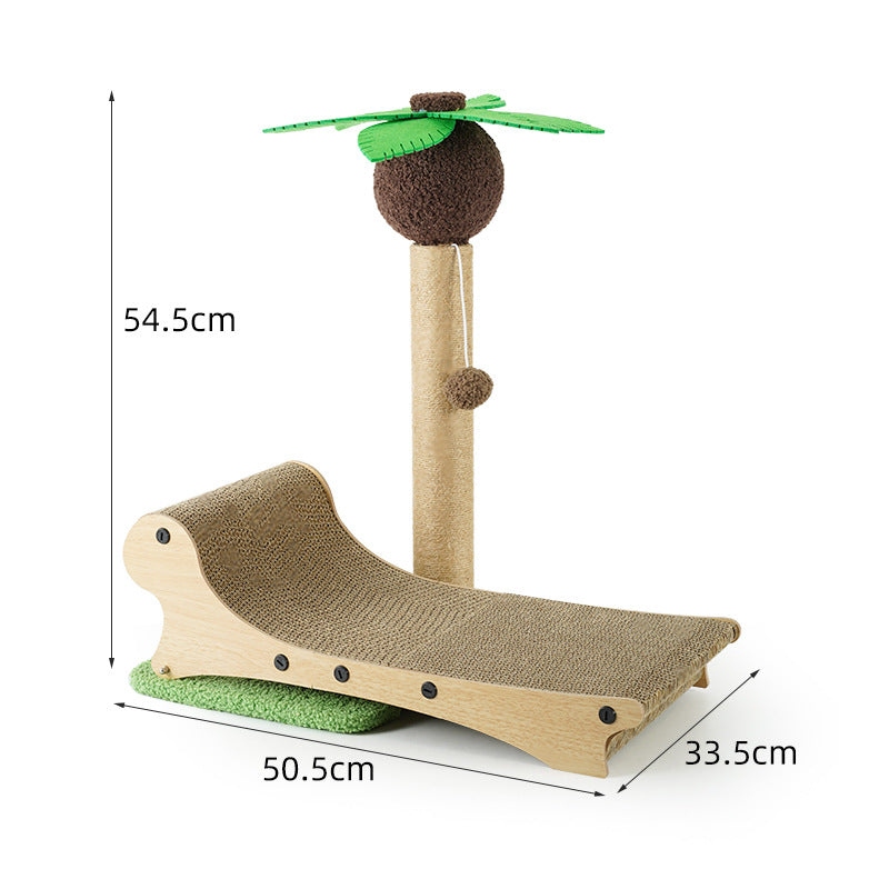 2-in-1 Katzenbett & Kratzmöbel im Strandlook